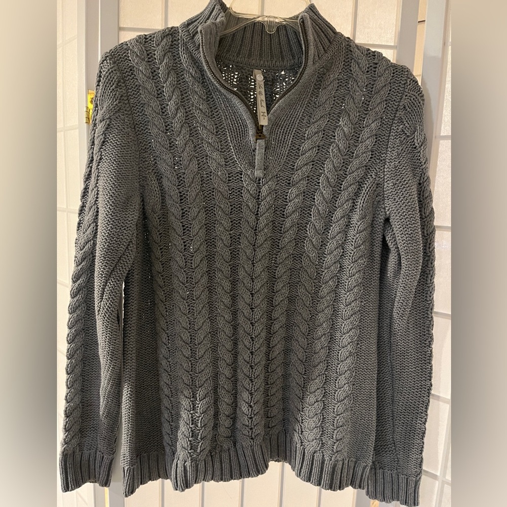 Cable knit sweater quarter zip
